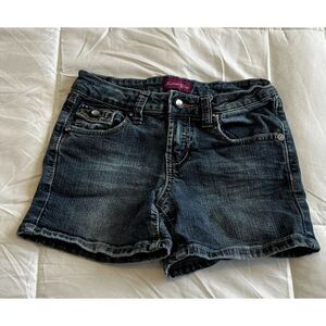 Karma Blue Kids Girls Denim Shorts Rhinestone Embellished Pockets Size 12